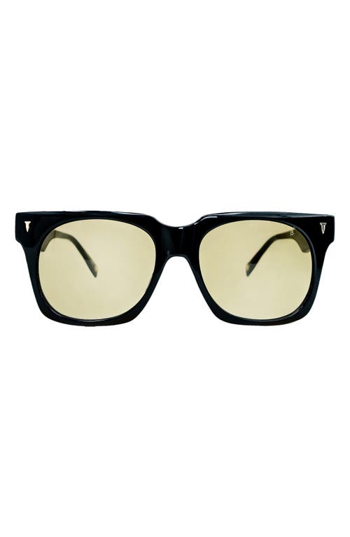 57mm Square Sunglasses in Shiny Black/Shiny Black