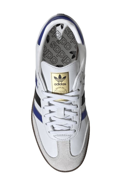 Shop Adidas Originals Adidas Kids' Samba Sneaker In Crystal White/blue/gold