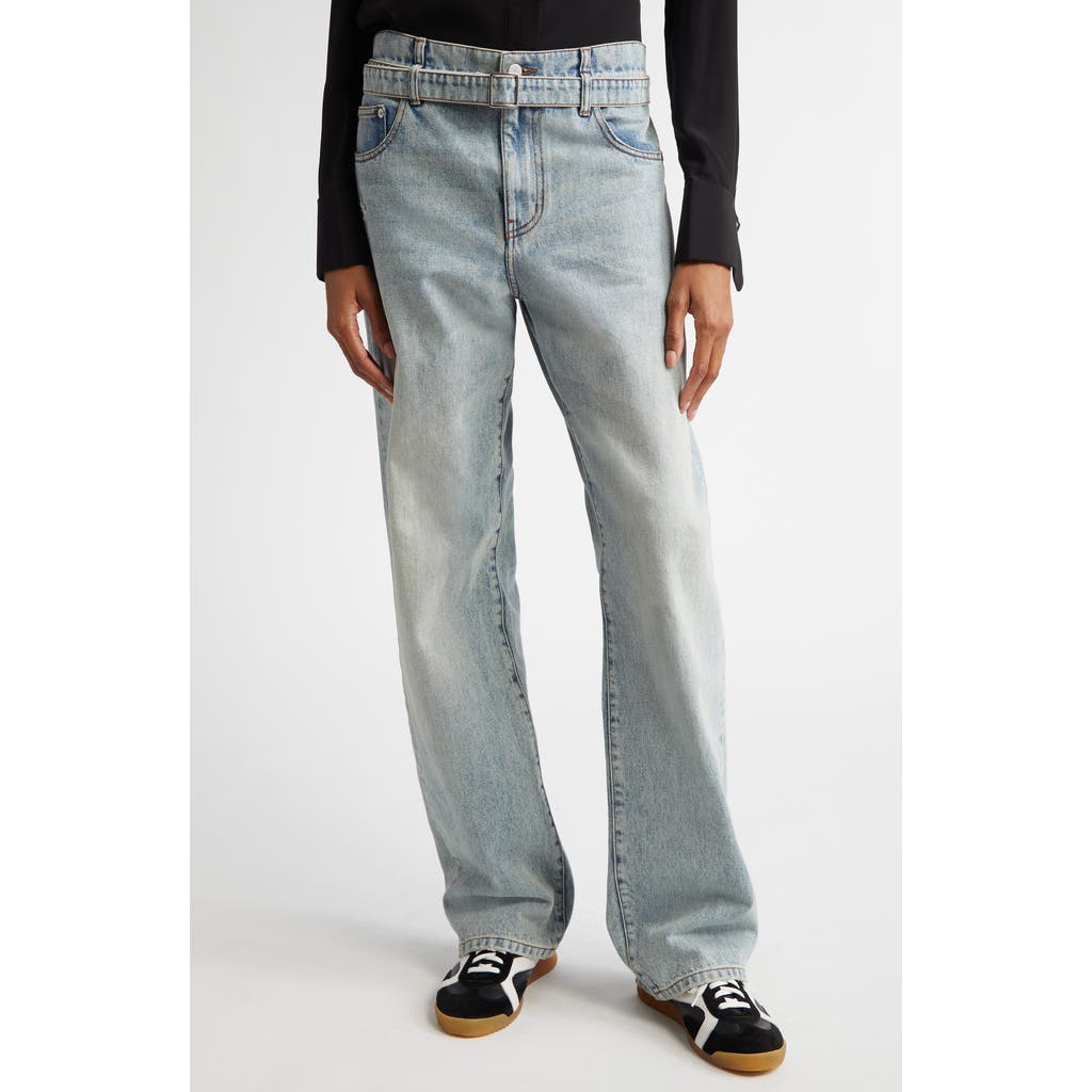 Shop Proenza Schouler Ellsworth Belted Boyfriend Jeans In Classic Wash