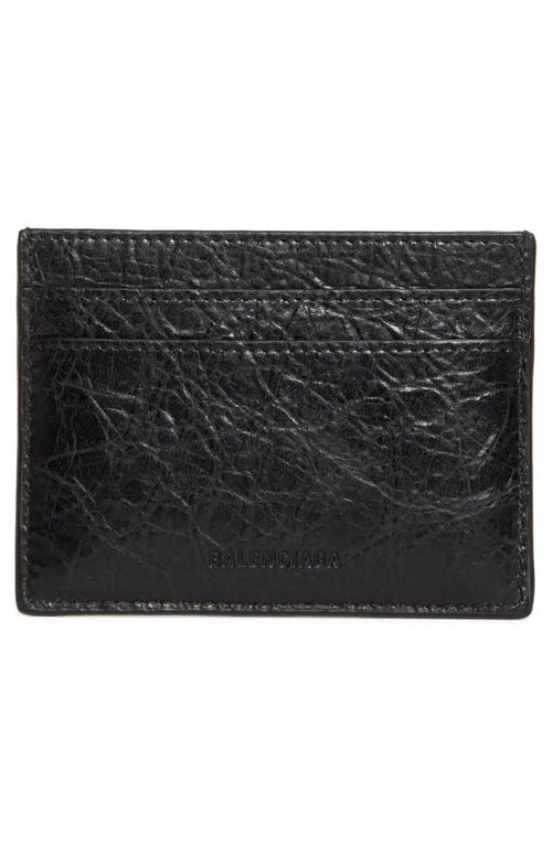 Balenciaga Le City Leather Card Case In Black