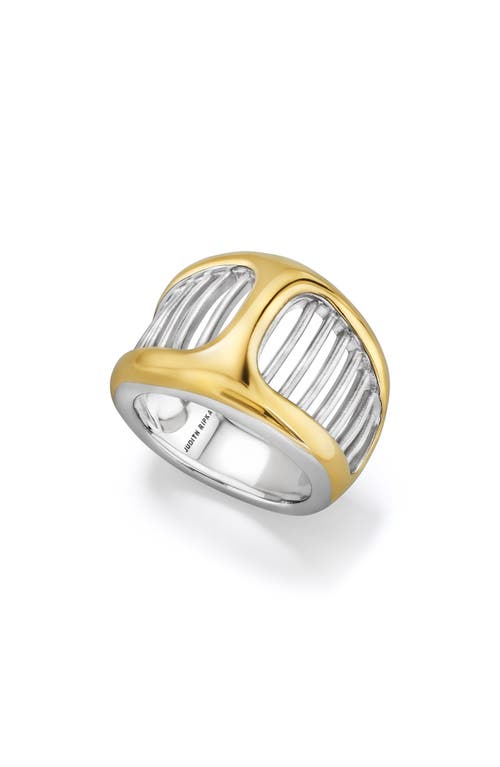 Shop Judith Ripka Cielo Two-tone Band Ring In Silver/gold