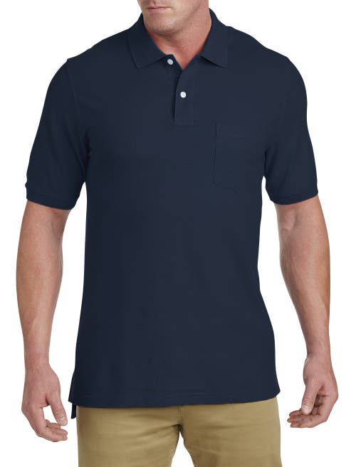 Shop Harbor Bay By Dxl Pocket Piqué Polo Shirt In Navy