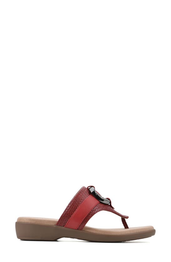 Cliffs By White Mountain Benedict Wedge Thong Sandal In Red/ Woven