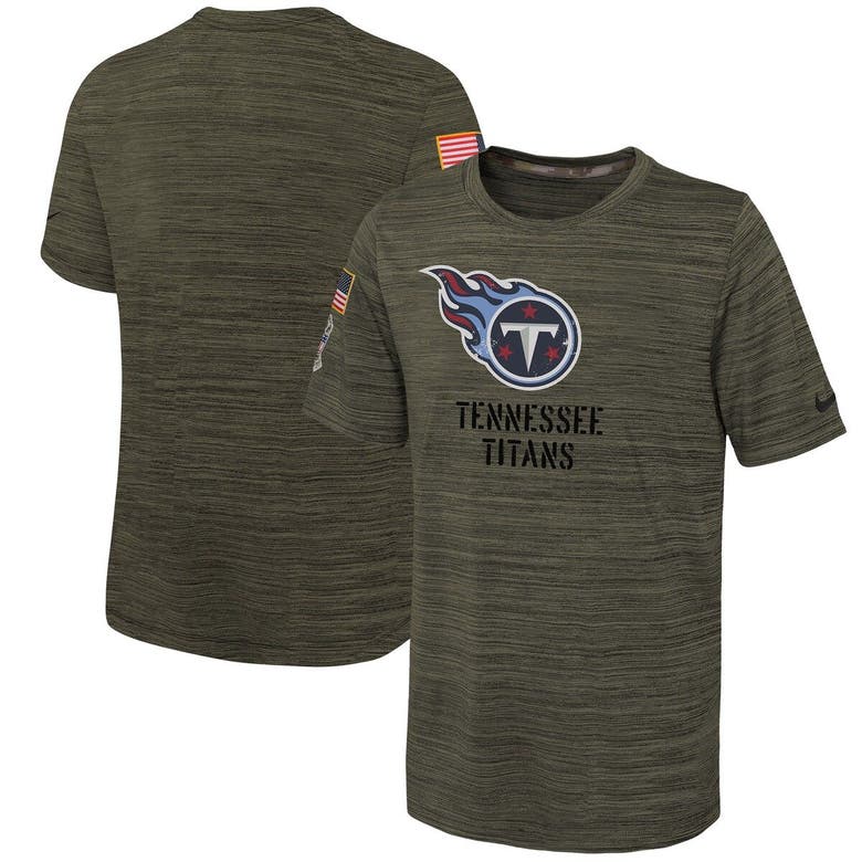 Nike Kids' Youth  Olive Tennessee Titans 2022 Salute To Service Velocity T-shirt