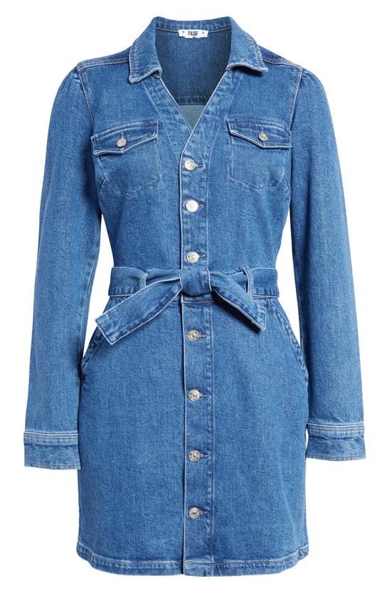 Paige Long Sleeve Mayslie Denim Dress In Multi ModeSens