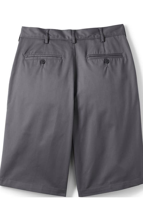 Shop Lands' End School Uniform Young  Plain Front Blend Chino Shorts In Arctic Gray