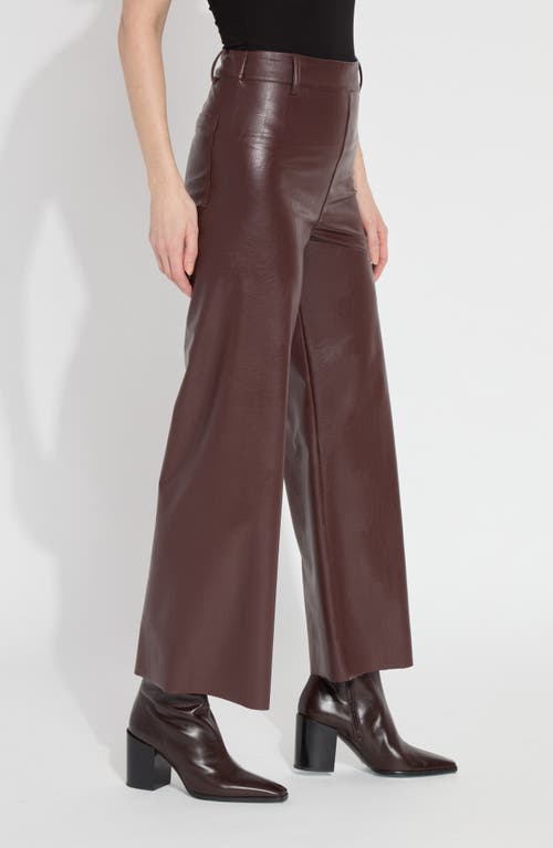 Shop Lyssé High Waist Faux Leather Wide Leg Pants In Deep Burgundy