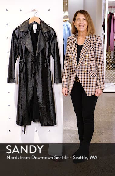 Faux Patent Leather Trench Coat, sales video thumbnail