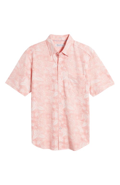 Tommy Bahama San Lucio Coastal Glow Islandzone® Floral Stretch Short Sleeve Button-up Shirt In Pure Coral