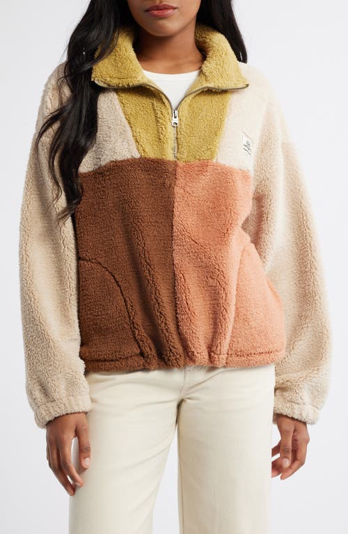 Rip Curl Block Party High Pile Fleece Jacket In Natural