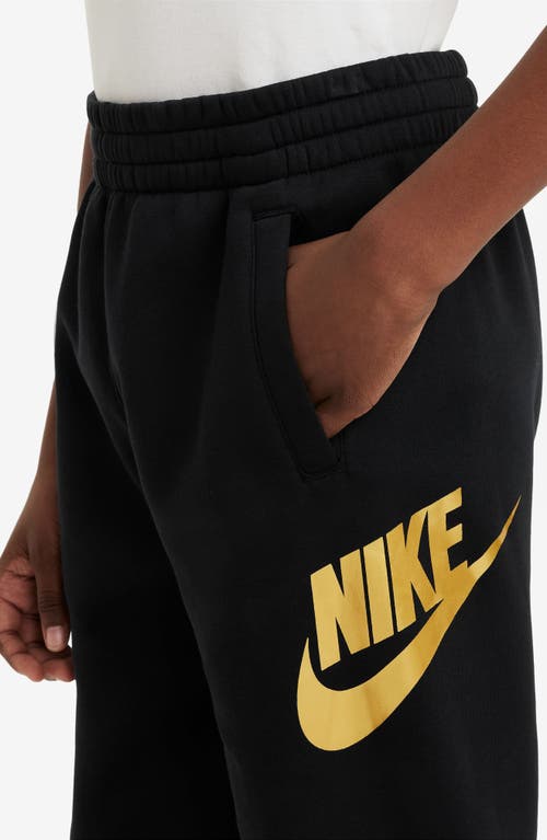 Shop Nike Kids' Sportswear Club Fleece Joggers In Black/metallic Gold