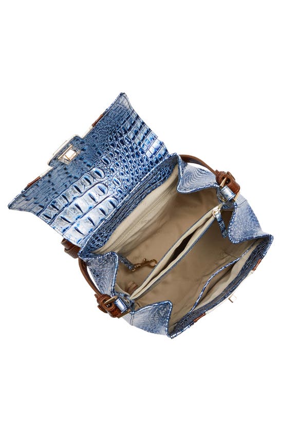 Shop Brahmin Margo Croc Embossed Leather Crossbody Bag In Coastal Blue