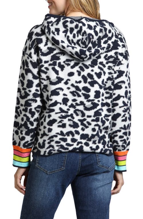 Apny Animal Pattern Hoodie In White Multi