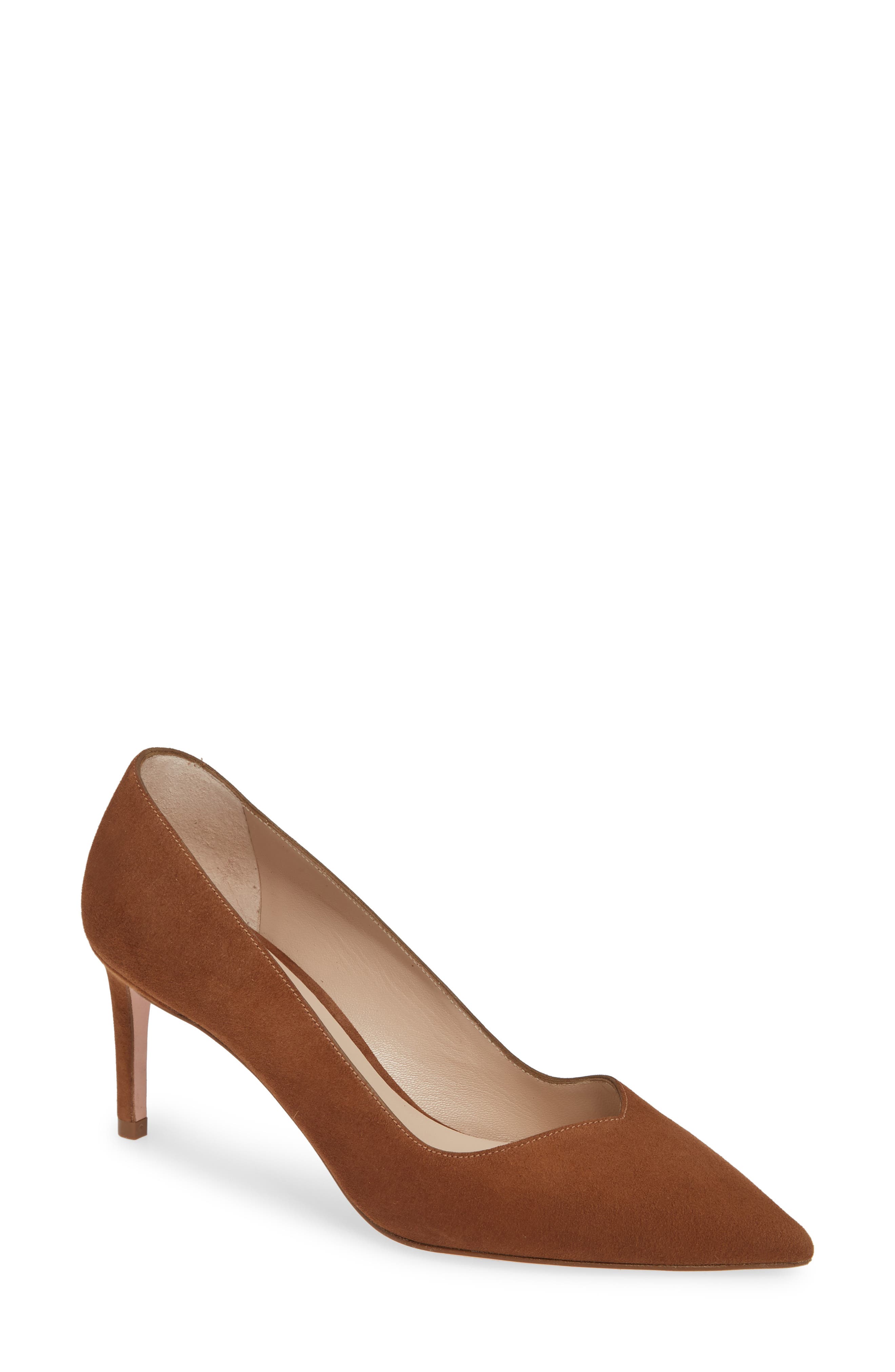 Stuart Weitzman Anny Pointy Toe Pump, Brown