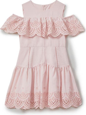 Cold shoulder kids dress best sale