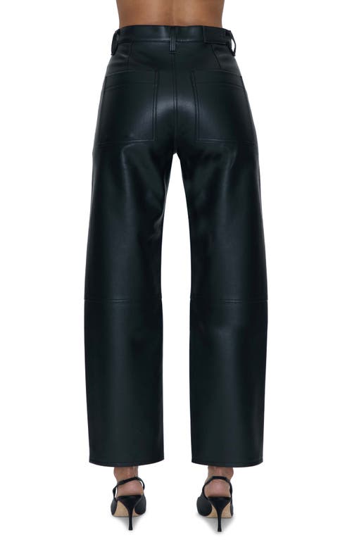 Shop Pistola Taylor Barrel Leg Faux Leather Pants In Slate Black