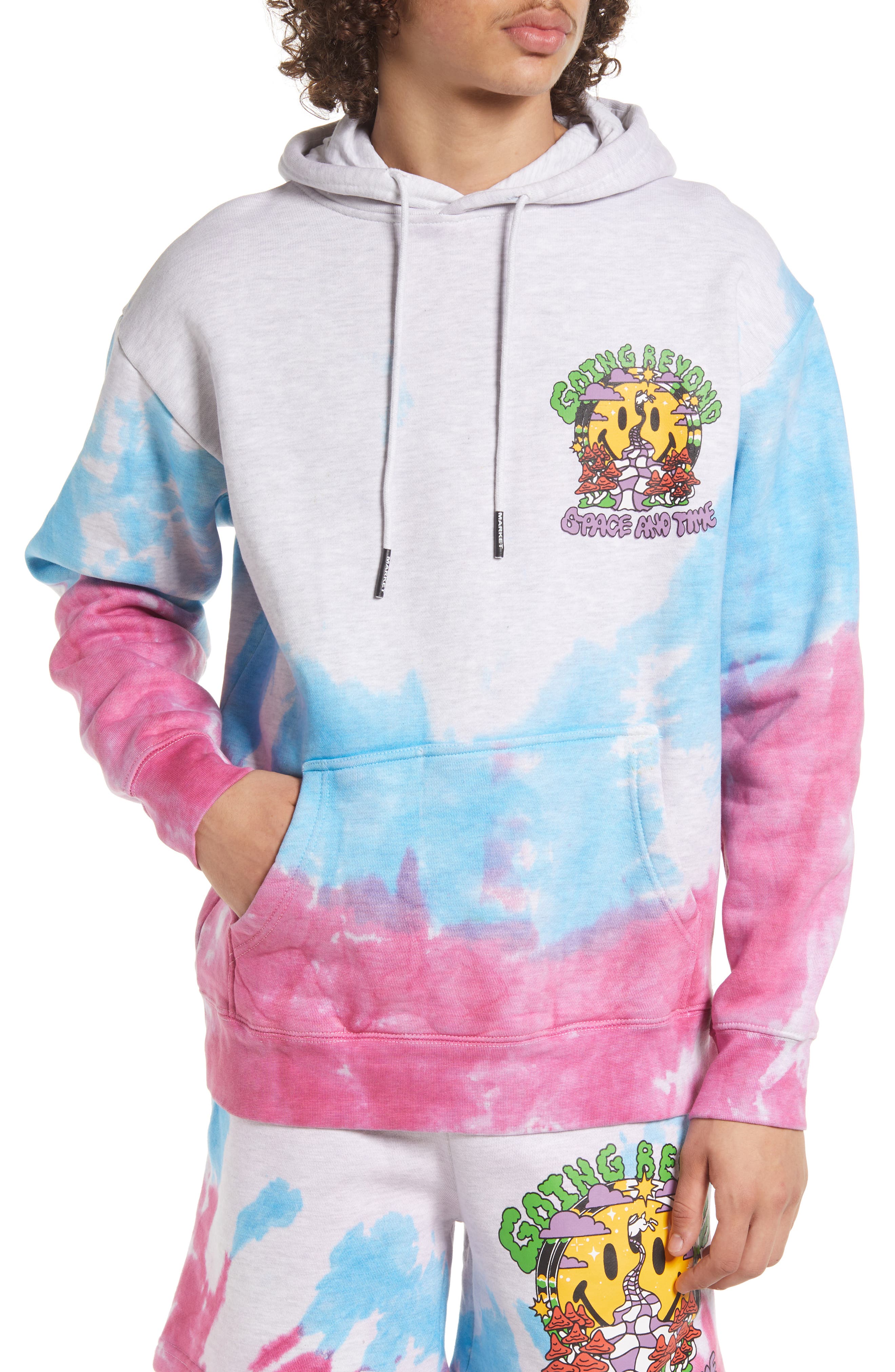 smiley tie dye hoodie