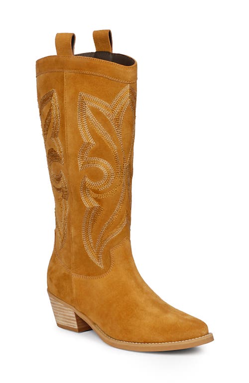 Martina Pointed Toe Western Boot in Tan