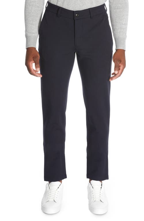 Filip Jersey Flat Front Pants in Navy