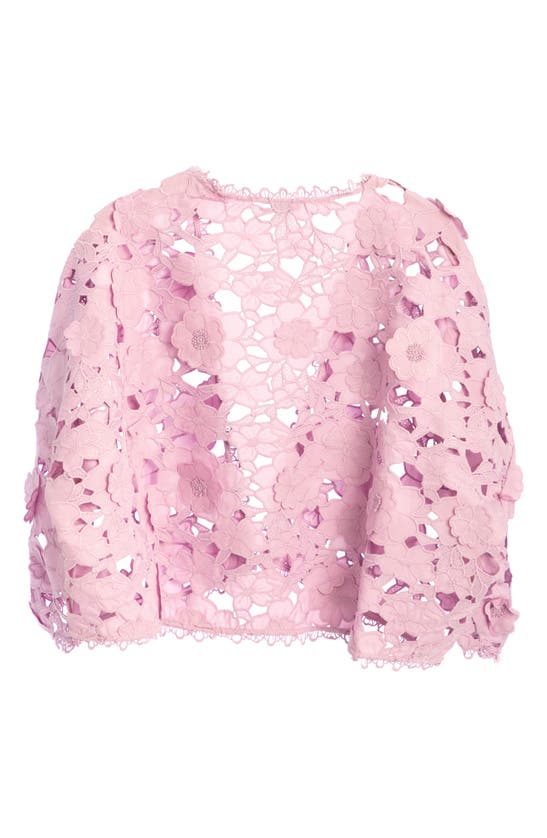 SAACHI SAACHI FLORAL LACE CUTOUT BOLERO CARDIGAN