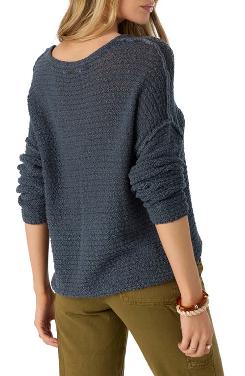 Shop O'neill Marina Slub Cotton V-neck Sweater In Slate