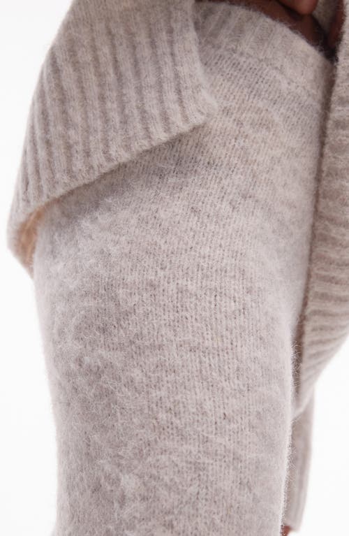 Shop Topshop Fluffy Knit Pants In Stone