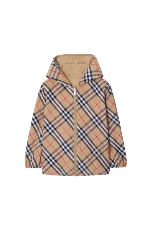 Burberry Reversible Check Cotton Blend Jacket In Sand