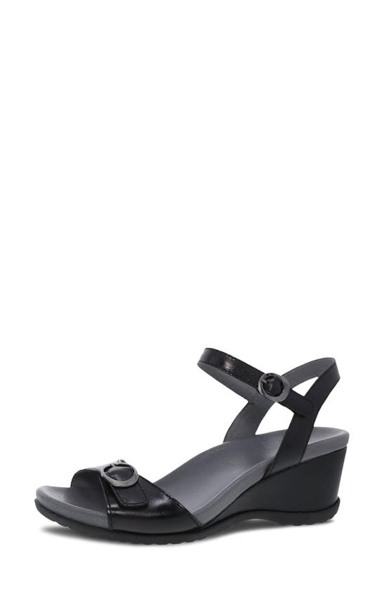 Shop Dansko Arielle Wedge Sandal In Black