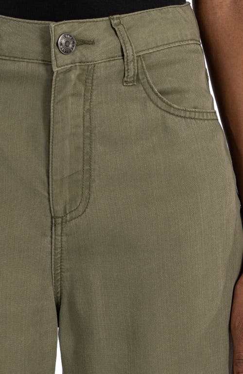 Shop Kut From The Kloth Meg High Waist Wide Leg Cargo Pants In Olive