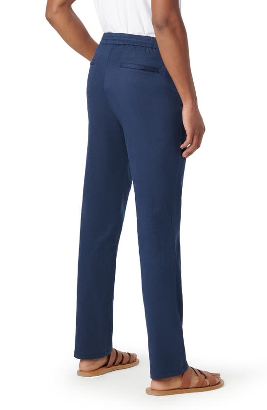 Shop Bugatchi Stretch Cotton & Linen Pants In Navy