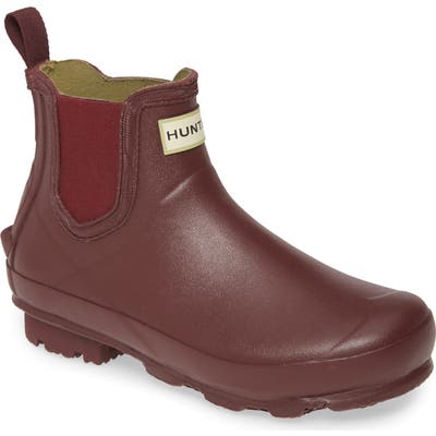 Hunter Norris Chelsea Waterproof Boot, Red