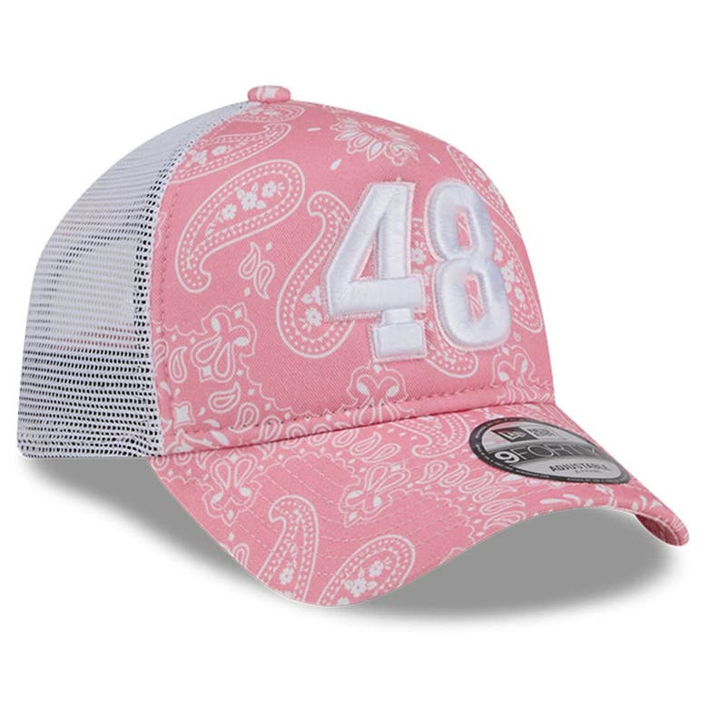 Shop New Era Pink Alex Bowman 9forty A-frame Trucker Paisley Adjustable Hat