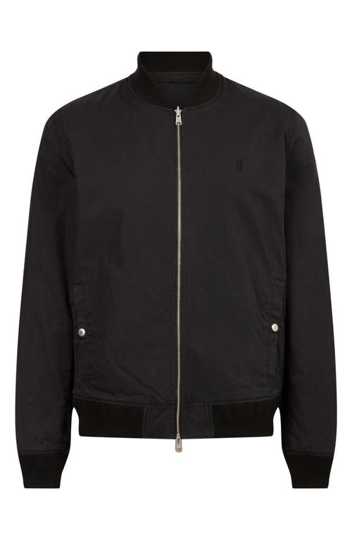 Shop Allsaints Bassett Reversible Bomber Jacket In Black/dull Khaki