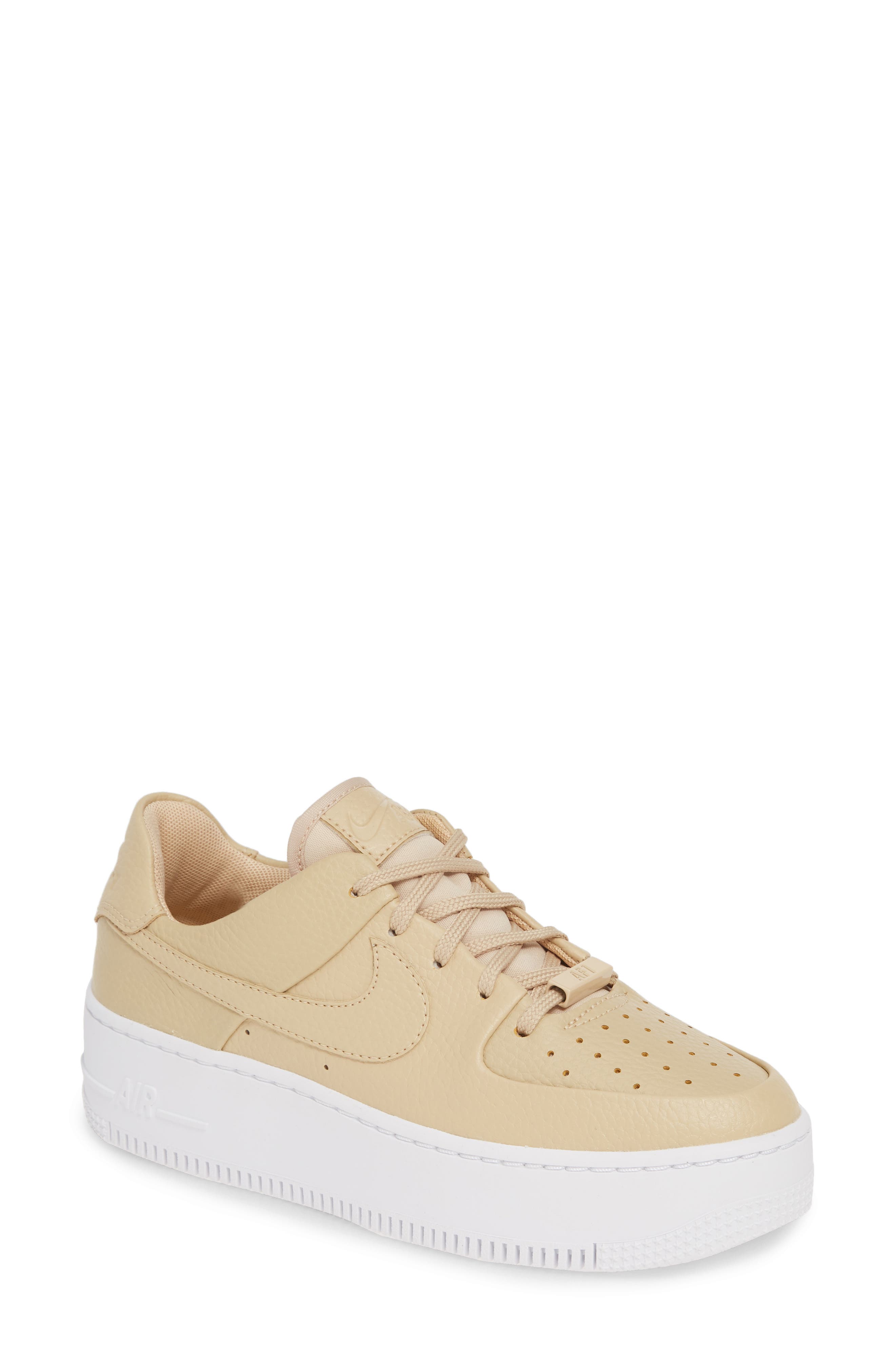 Nike Air Force 1 Sage Low Platform Sneaker- Beige