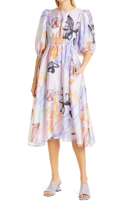 Shop Stine Goya Elizabeth Dress In Stroke Tulips