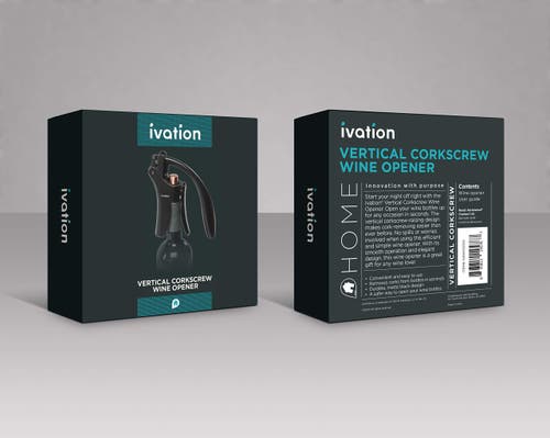 Ivation Manual Wine Bottle Opener In Black