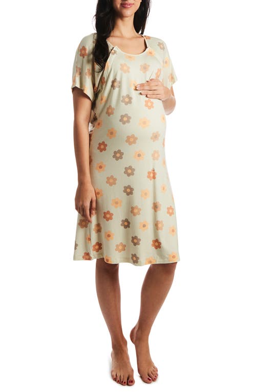 Rosa Jersey Maternity Hospital Gown in Daisies