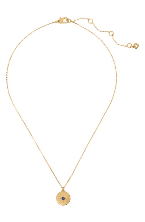 Kate Spade New York Clear Honesty Medallion Necklace In Blue.