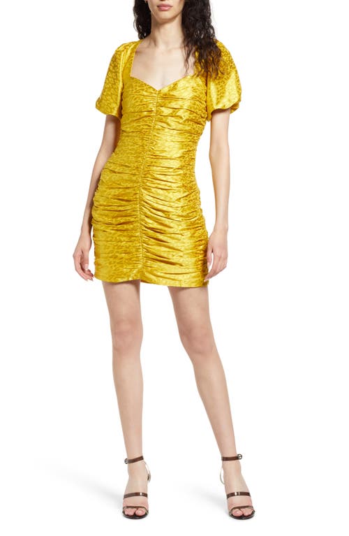 Adelyn Rae Nissa Puff Sleeve Dress in Honeycomb