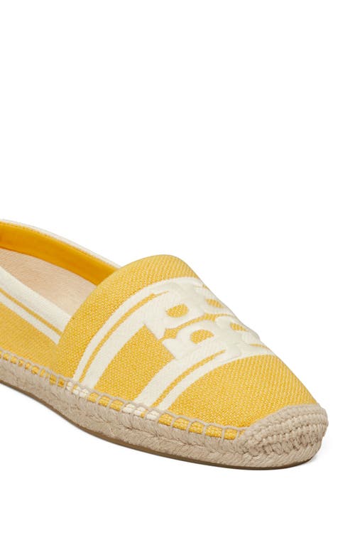 Shop Tory Burch Double T Jacquard Espadrille In Mellow Yellow/ash White