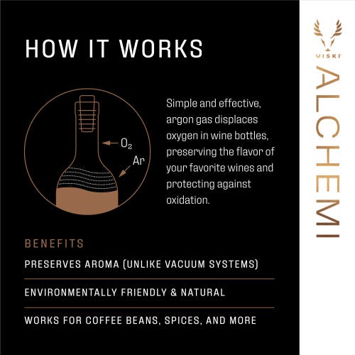 Viski Alchemi Natural Argon Wine Preserver In Black