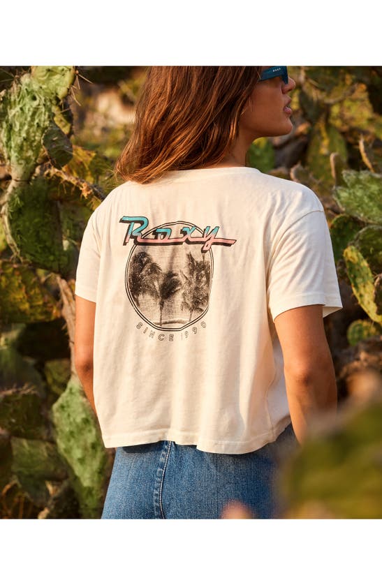 Shop Roxy Baja Cali Crop T-shirt In Egret