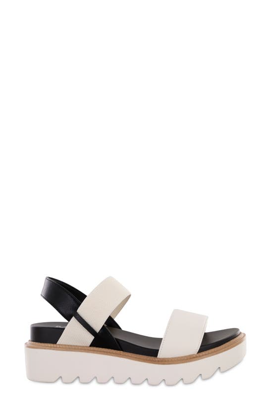 Shop Mia Jene Platform Wedge Sandal In White/ Black