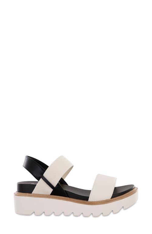 Mia Jene Platform Wedge Sandal In White/black