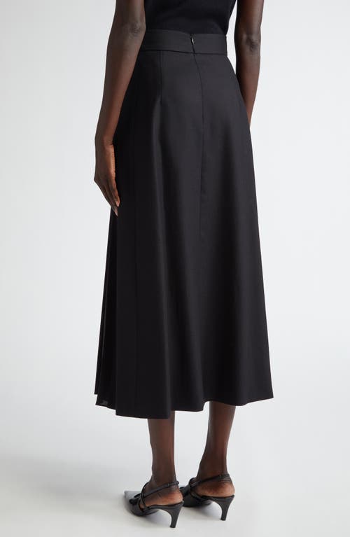 Shop Akris Punto Sunray Pleat Inset Midi Skirt In Black