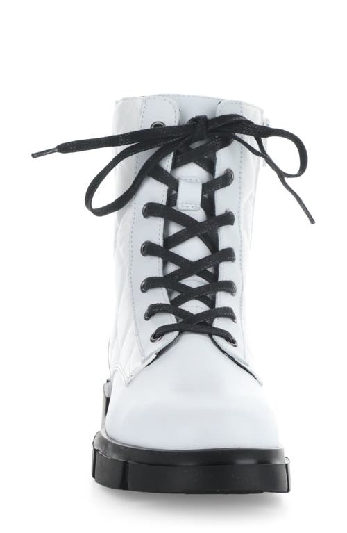 Bos. & Co. Libel Quilted Waterproof Combat Boot In White Feel/acolchoado