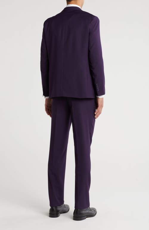 Braveman Premium Slim Fit 3-piece Suit In Plum