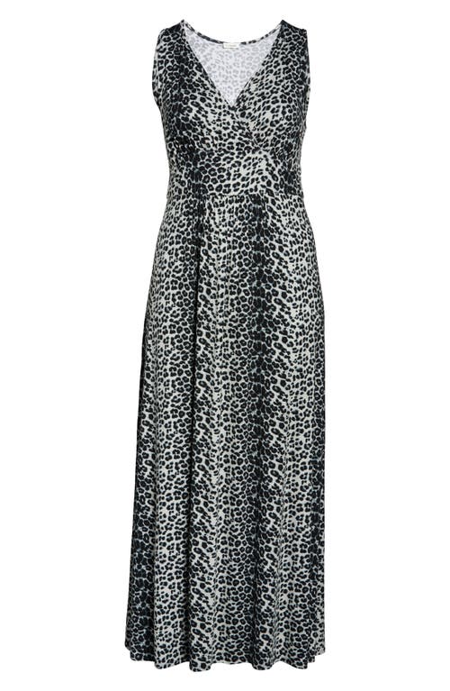 Loveappella Surplice Maxi Dress In Gray/black
