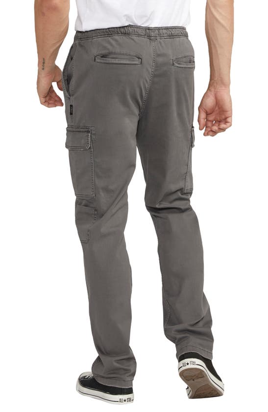 Shop Silver Jeans Co. Pull-on Twill Cargo Pants In Dark Grey