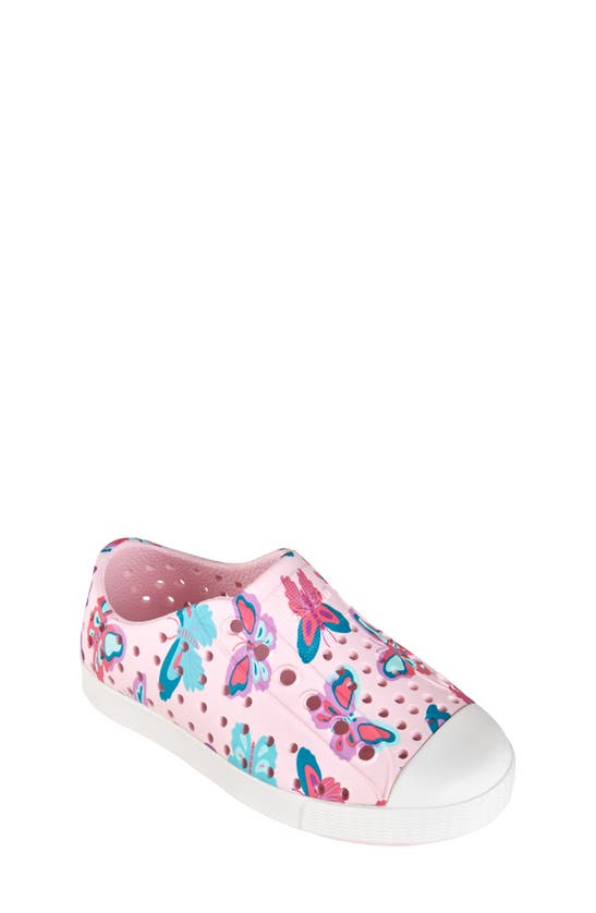 Native Shoes Kids' Jefferson Water Friendly Perforated Slip-on In Milkpink/ Shellwhite/ Flutter
